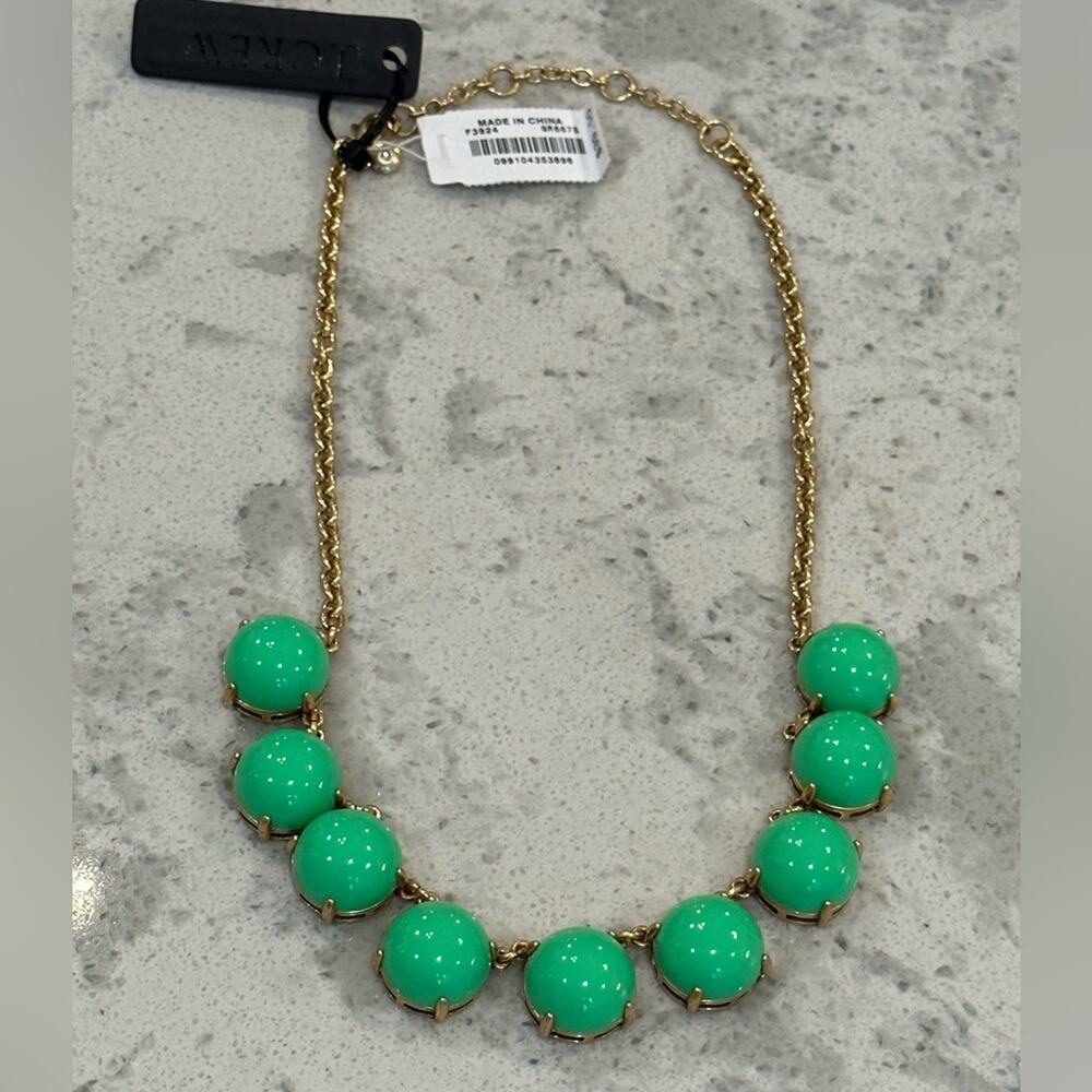 J. Crew Gold Necklace with Mint Green Beads